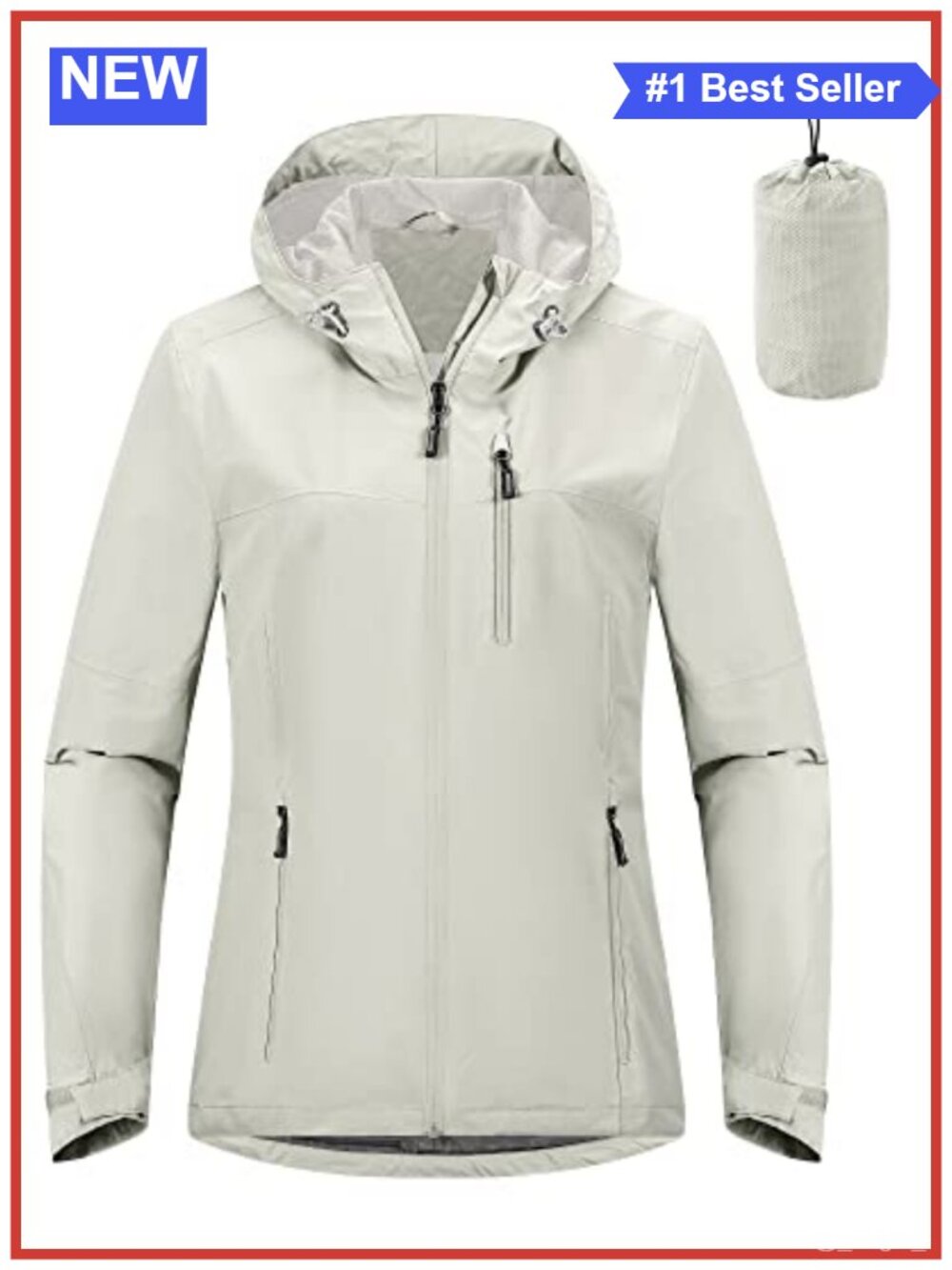 Waterproof Packable Rain Jacket with Hood Ultralight Cycling Raincoat